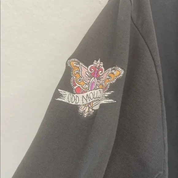 Odd Molly Anthropologie charcoal Gray Hoodie - Picture 3 of 4